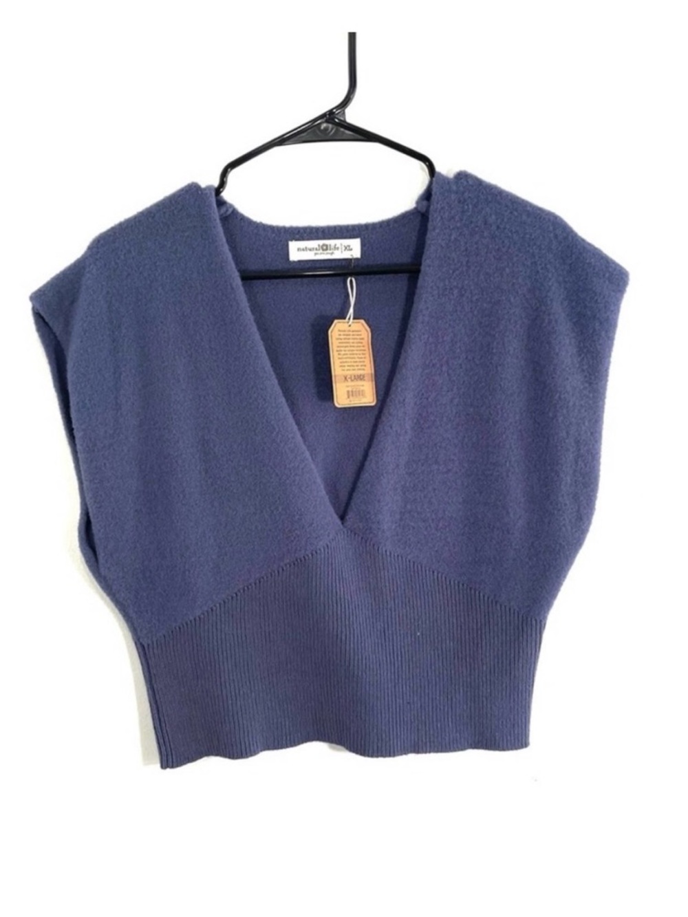 NWT Natural Life Milo Blue Super Soft V Neckline Sweater Vest XL